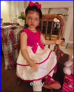 40inch Lifelike Painted Reborn Doll Kits Toddler Girl Rooted Hair Birthday Gift