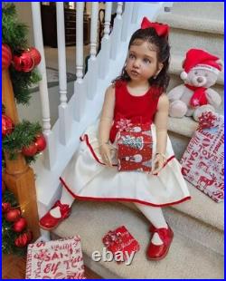 40inch Lifelike Painted Reborn Doll Kits Toddler Girl Rooted Hair Birthday Gift
