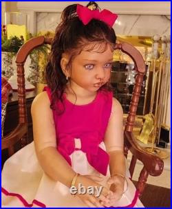 40inch Lifelike Painted Reborn Doll Kits Toddler Girl Rooted Hair Birthday Gift