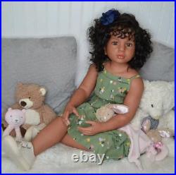 40inch Painted Unfinished Reborn Doll Kits Toddler Aloenka Rooted Hair XMAS Gift