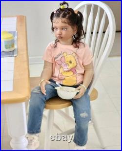 40inch Realistic Reborn Doll Unfinished Kit Toddler Girl Rooted Hair Girls Gifts