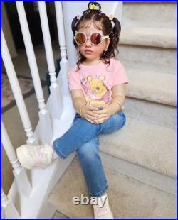 40inch Realistic Reborn Doll Unfinished Kit Toddler Girl Rooted Hair Girls Gifts
