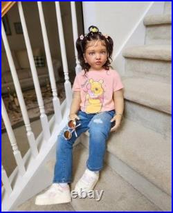 40inch Realistic Reborn Doll Unfinished Kit Toddler Girl Rooted Hair Girls Gifts