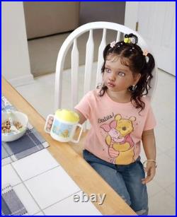 40inch Realistic Reborn Doll Unfinished Kit Toddler Girl Rooted Hair Girls Gifts