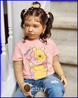 40inch Realistic Reborn Doll Unfinished Kit Toddler Girl Rooted Hair Girls Gifts