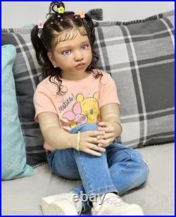 40inch Realistic Reborn Doll Unfinished Kit Toddler Girl Rooted Hair Girls Gifts