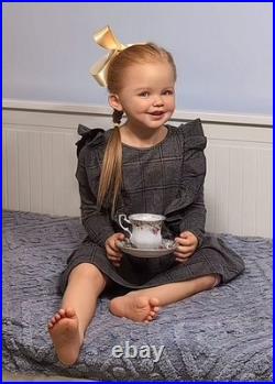 40inch Toddler Girl Reborn Doll Painted Kit Smile Face Rooted Hair Toy XMAS Gift