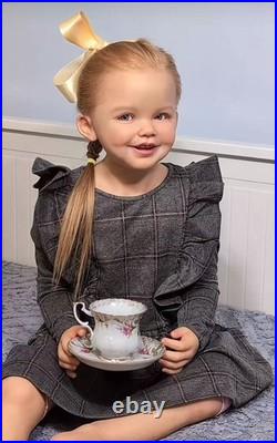 40inch Toddler Girl Reborn Doll Painted Kit Smile Face Rooted Hair Toy XMAS Gift