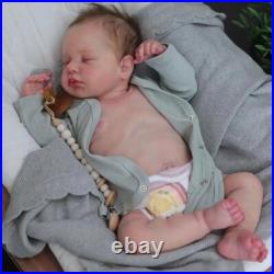 50CM Loulou Reborn Baby Doll Full Vinyl Sleeping Newborn 3D Skin & Rooted Hair