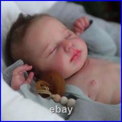 50CM Loulou Reborn Baby Doll Full Vinyl Sleeping Newborn 3D Skin & Rooted Hair
