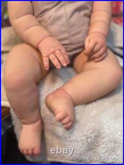 60CM Lifelike Reborn Baby Doll Toddler Pickle Painted Hair Soft Body