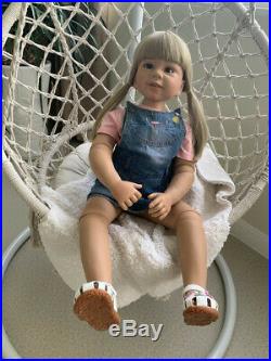 87CM Reborn Baby Toddler Girl Doll Real Child Size Full Vinyl Body Can Stand