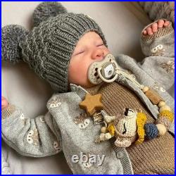 ADFO Lifelike Reborn Baby Dolls Vinyl Full Body Boy 17-Inch Soft Body Reali