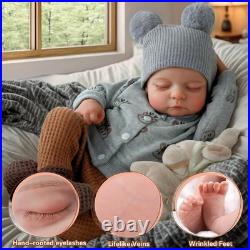 ADFO Lifelike Reborn Baby Dolls Vinyl Full Body Boy 17-Inch Soft Body Reali