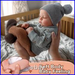 ADFO Lifelike Reborn Baby Dolls Vinyl Full Body Boy 17-Inch Soft Body Reali