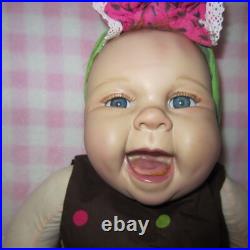 ADG Reborn Doll Sandy Open Mouth Smiling Weighted Realistic Cloth Body 22in