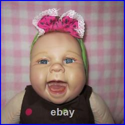ADG Reborn Doll Sandy Open Mouth Smiling Weighted Realistic Cloth Body 22in