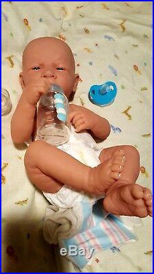 AWW! BABY BOY PUPPY LOVE! Preemie Life Like Reborn Pacifier Doll + Extras