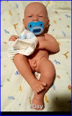 AWW! BABY BOY PUPPY LOVE! Preemie Life Like Reborn Pacifier Doll + Extras