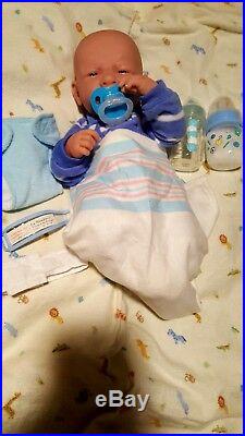 AWW! BABY BOY PUPPY LOVE! Preemie Life Like Reborn Pacifier Doll + Extras