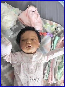 Aa/biracial Reborn Doll Skya Newborn Baby Girl