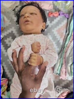 Aa/biracial Reborn Doll Skya Newborn Baby Girl