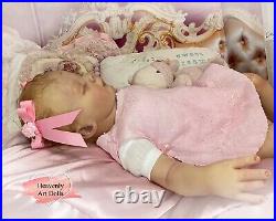 Abigail 21 Reborn Baby Girl Doll Newborn Baby Hand painted Ooak Lifelike 3/4