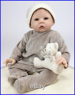 Adorable Reborn Boy Alive Doll Look Real Newborn Baby 22-Inch Women Nursery Toys