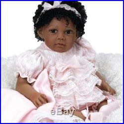 African American Ethnic Doll Realistic Reborn Baby Girl Lifelike Black Hair