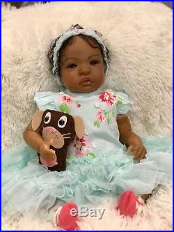 African American Ethnic reborn girl vinyl Shyann bountiful baby OOAK Art doll