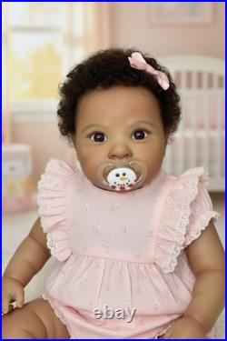 Afro American Adorable Rowan, by Jessica Schenk 24 Reborn Doll