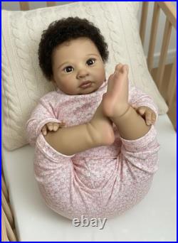 Afro American Adorable Rowan, by Jessica Schenk 24 Reborn Doll