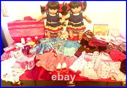 American Girl Twin Bitty Baby Doll Lot Clothing Shoes Hat Accessories Diaper Bag
