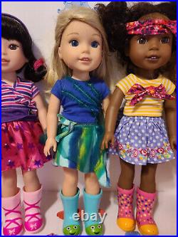 American Girl Wellie Wishers Camille Willa Ashlyn Emerson Kendall Doll HUGE LOT