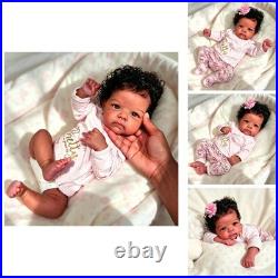 Anano Black Reborn Baby Dolls Full Body-18 In Black Reborn Dolls Girl Realistic Anano Black Reborn Baby Dolls Full Body-18 In Black Reborn Dolls Girl Realistic