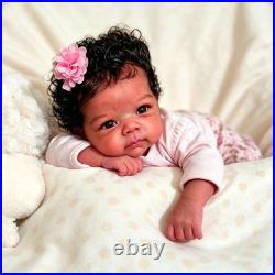 Anano Black Reborn Baby Dolls Full Body-18 In Black Reborn Dolls Girl Realistic