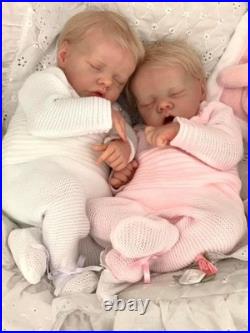 Anano Real Lifelike Twins Boy and Girl, 18Inch Reborn Baby Dolls Full Body Reali