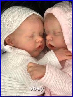 Anano Real Lifelike Twins Boy and Girl, 18Inch Reborn Baby Dolls Full Body Reali