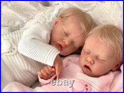 Anano Real Lifelike Twins Boy and Girl, 18Inch Reborn Baby Dolls Full Body Reali