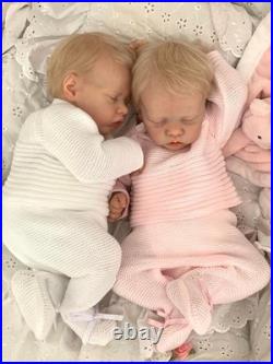 Anano Real Lifelike Twins Boy and Girl, 18Inch Reborn Baby Dolls Full Body Reali