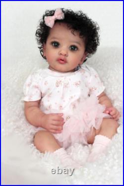 Angelbaby Lifelike Reborn Baby Dolls Black Girl 23inch Realistic African Amer