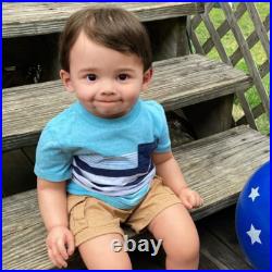 Artist Realistic 28'' Reborn Baby Doll Finished Toddler Short Hair Cloth Body