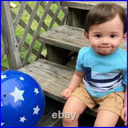 Artist Realistic 28'' Reborn Baby Doll Finished Toddler Short Hair Cloth Body