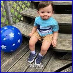 Artist Realistic 28'' Reborn Baby Doll Finished Toddler Short Hair Cloth Body