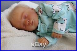 Ashley asleep preemie reborn real born baby doll, rooted mohair, Bountiful baby