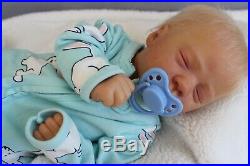 Ashley asleep preemie reborn real born baby doll, rooted mohair, Bountiful baby