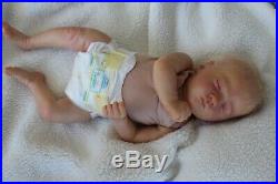 Ashley asleep preemie reborn real born baby doll, rooted mohair, Bountiful baby