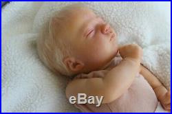 Ashley asleep preemie reborn real born baby doll, rooted mohair, Bountiful baby