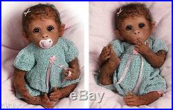 Ashton Drake Baby Lifelike Monkey Doll Clementine Poseable Weighted