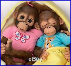 Ashton Drake Frankie & Fiona Lifelike Monkey Baby Doll Twins B